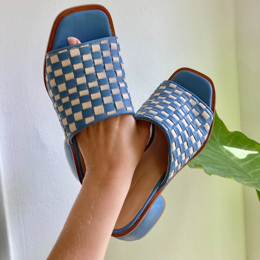 Paloma Wool chess sandal blue/white sz 36 - Picture 4 of 4